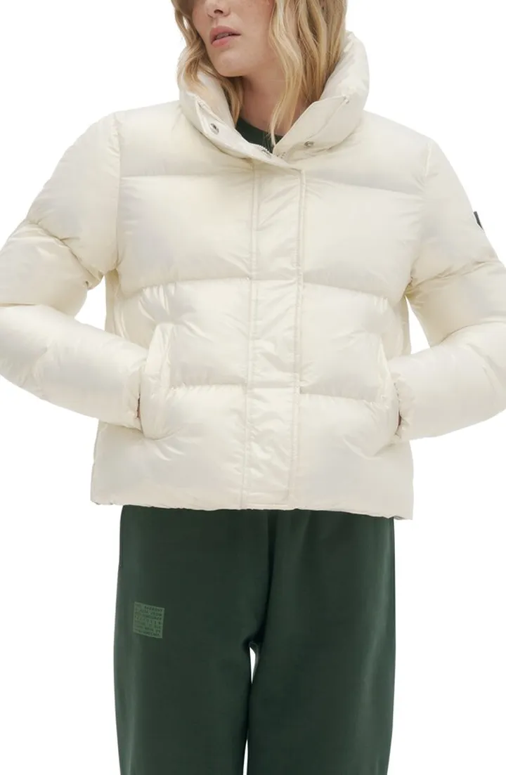 Crop Metallic Puffer Jacket