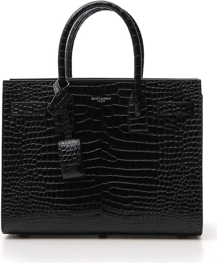 Saint Laurent Croc Effect Small Sac De Jour Tote Bag