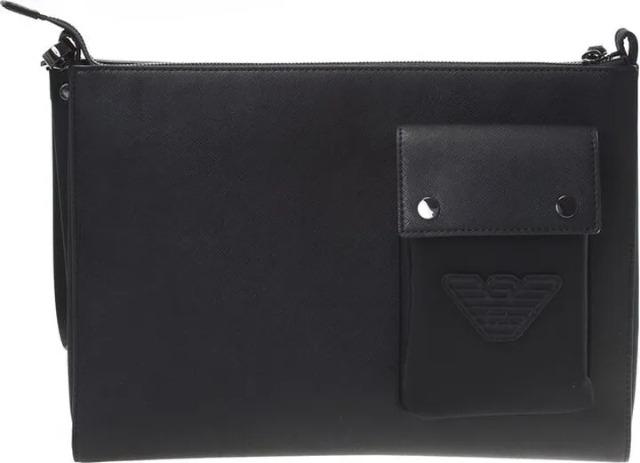 Emporio Armani Logo Patch Zipped Clutch Bag