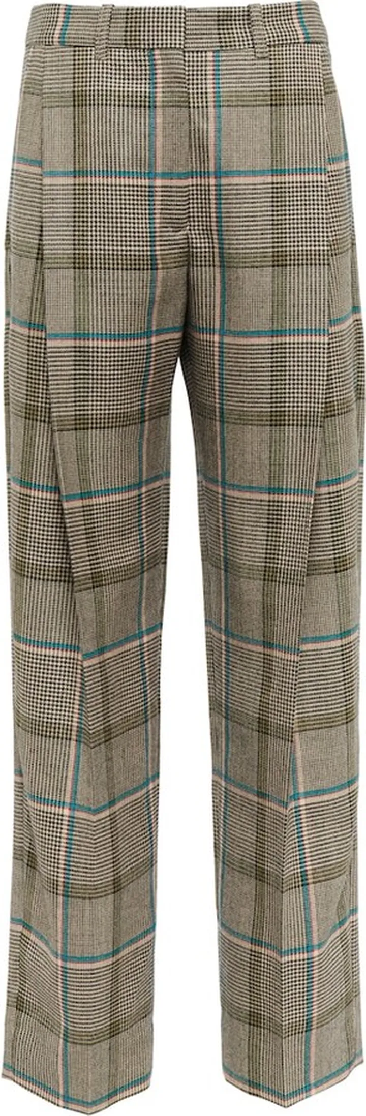Checked straight leg pants