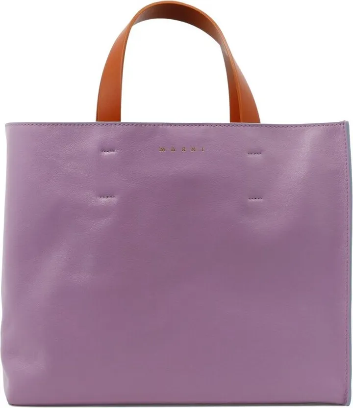 Marni Logo Detailed Two-Tone Tote Bag