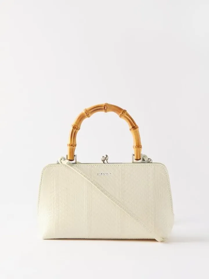 Mini Bamboo-handle Elaphe Bag