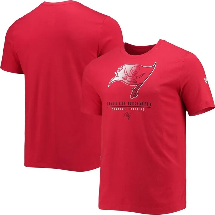 Men's New Era Red Tampa Bay Buccaneers Combine Authentic Go For It T-shirt
