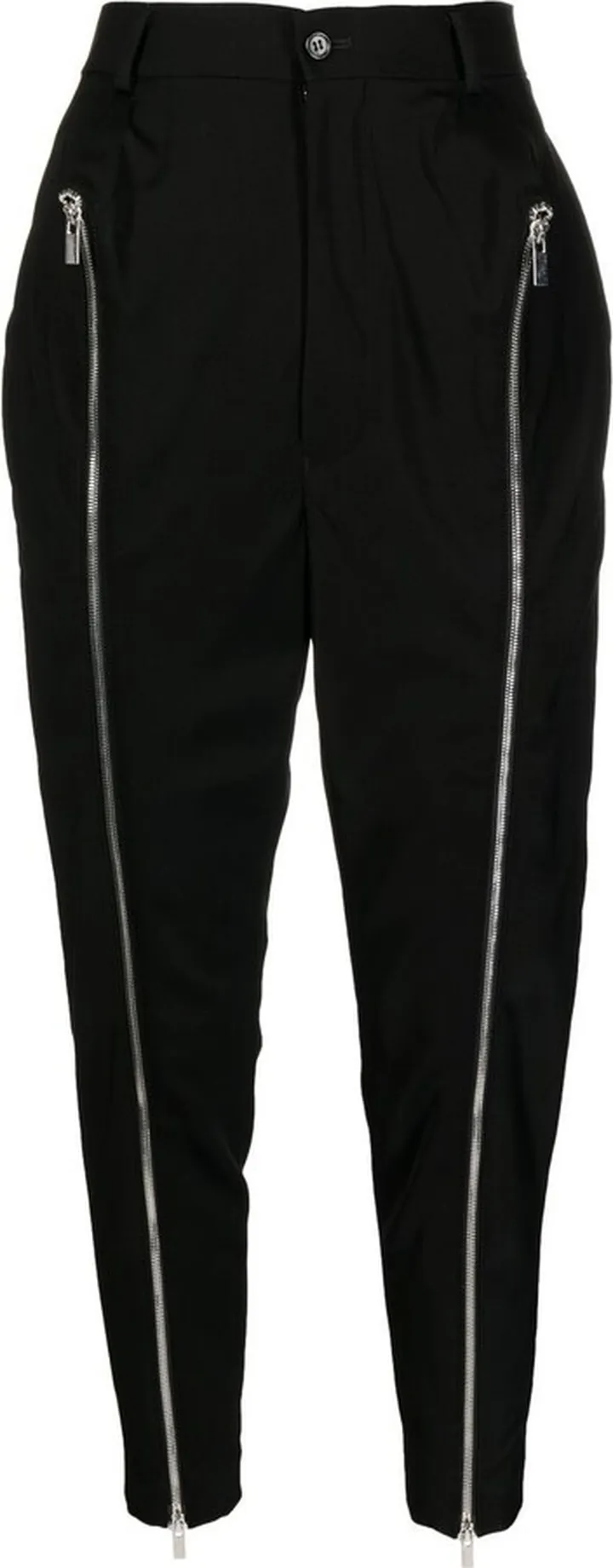 Zip-Detail Cropped Trousers