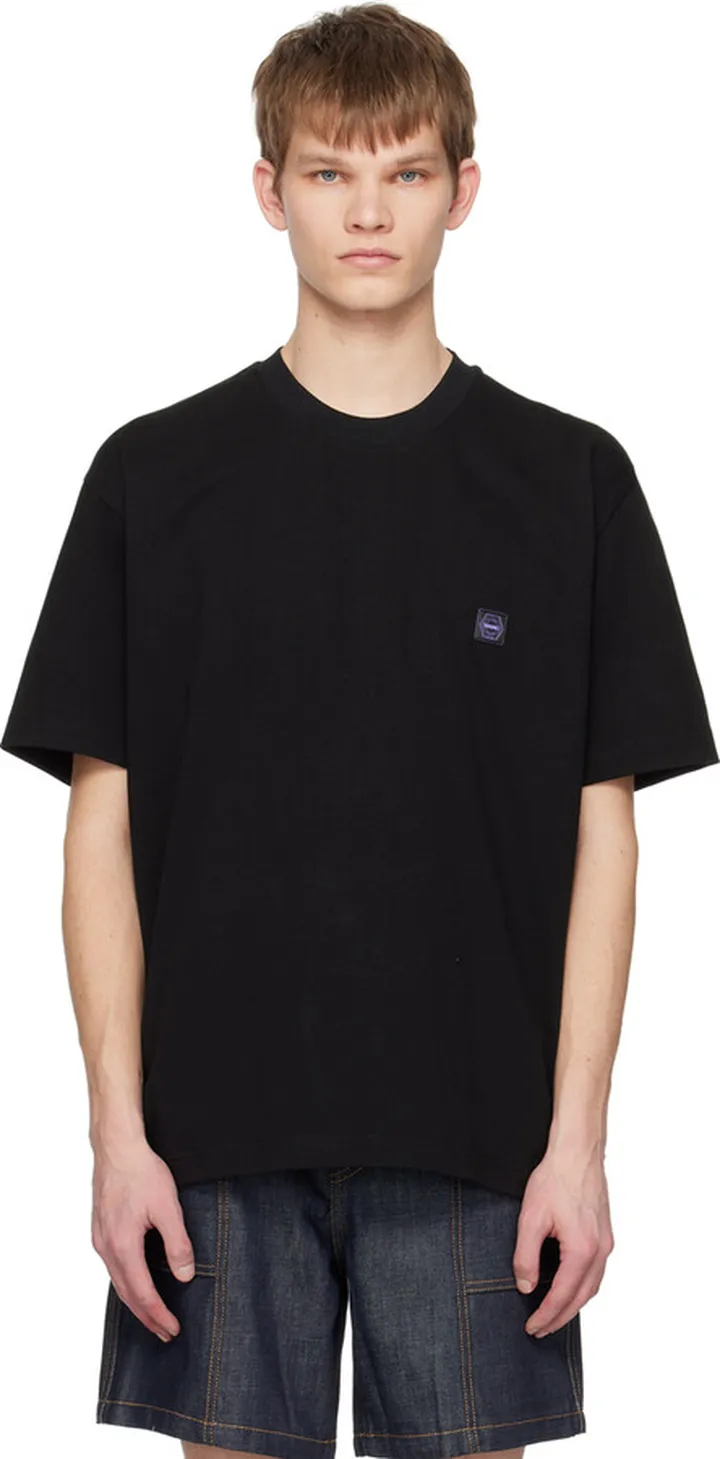 Solid Homme Black Embroidered T-Shirt