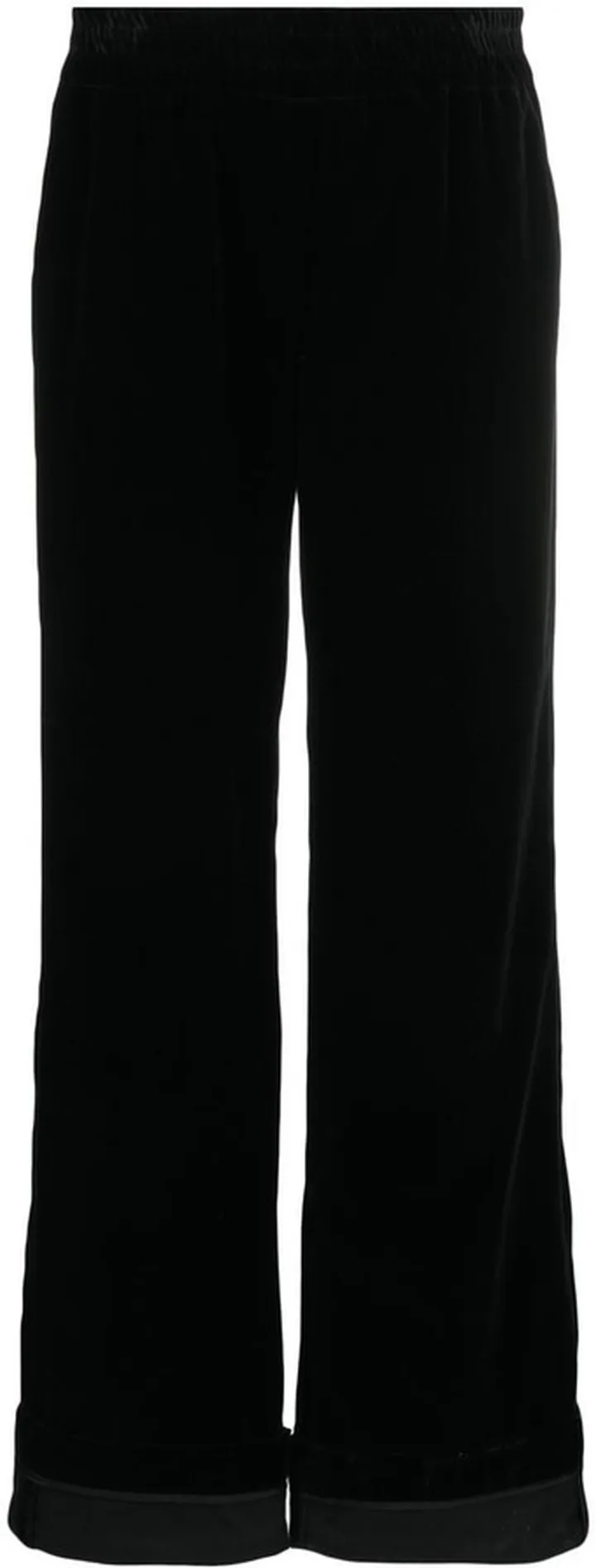 Velvet-Effect Straight-Leg Trousers