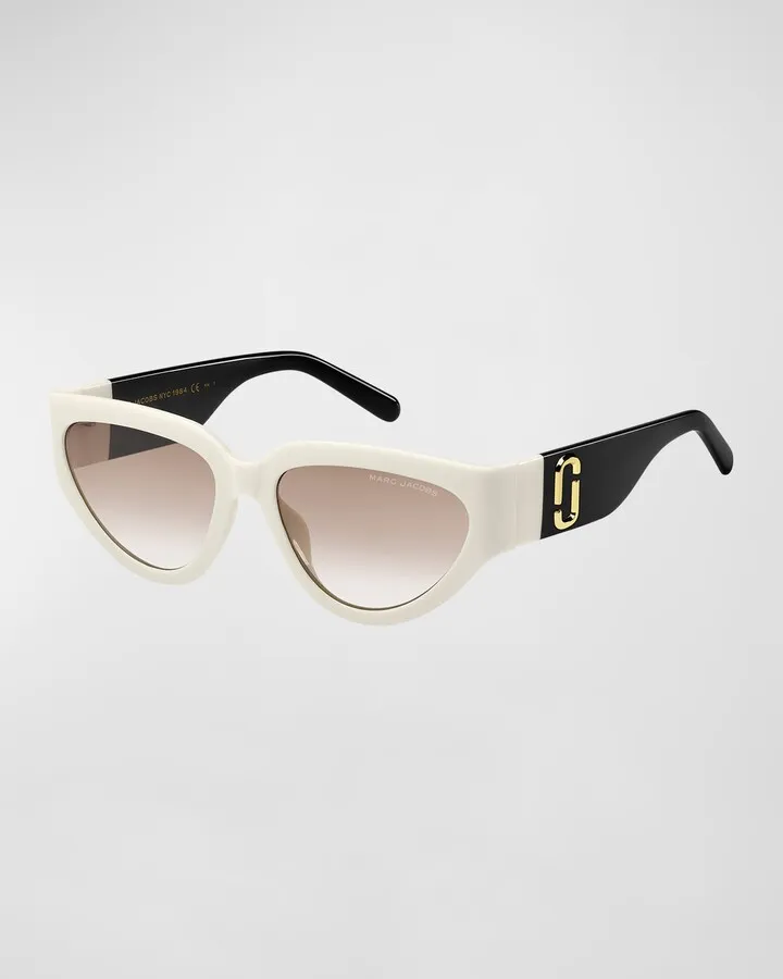 J Marc Logo Plastic Cat-Eye Sunglasses