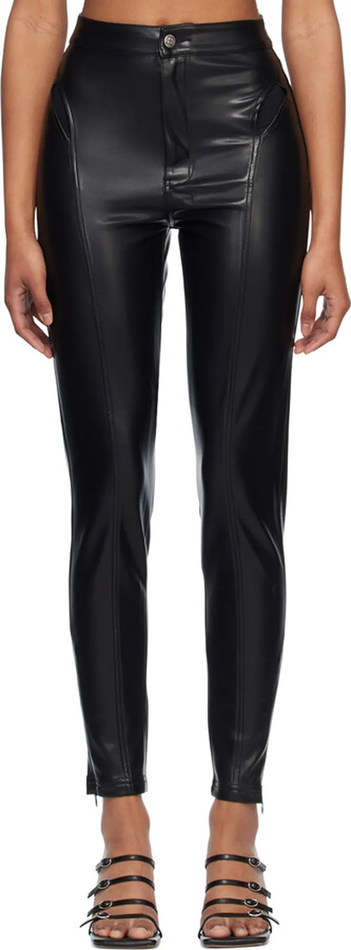 Ksubi Black Klub Faux-Leather Trousers