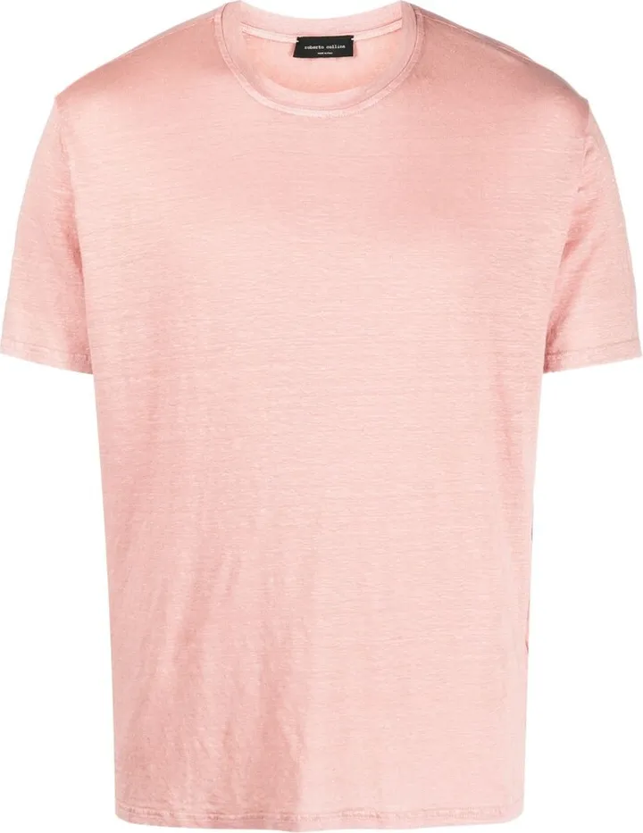 short-sleeve mélange linen T-shirt
