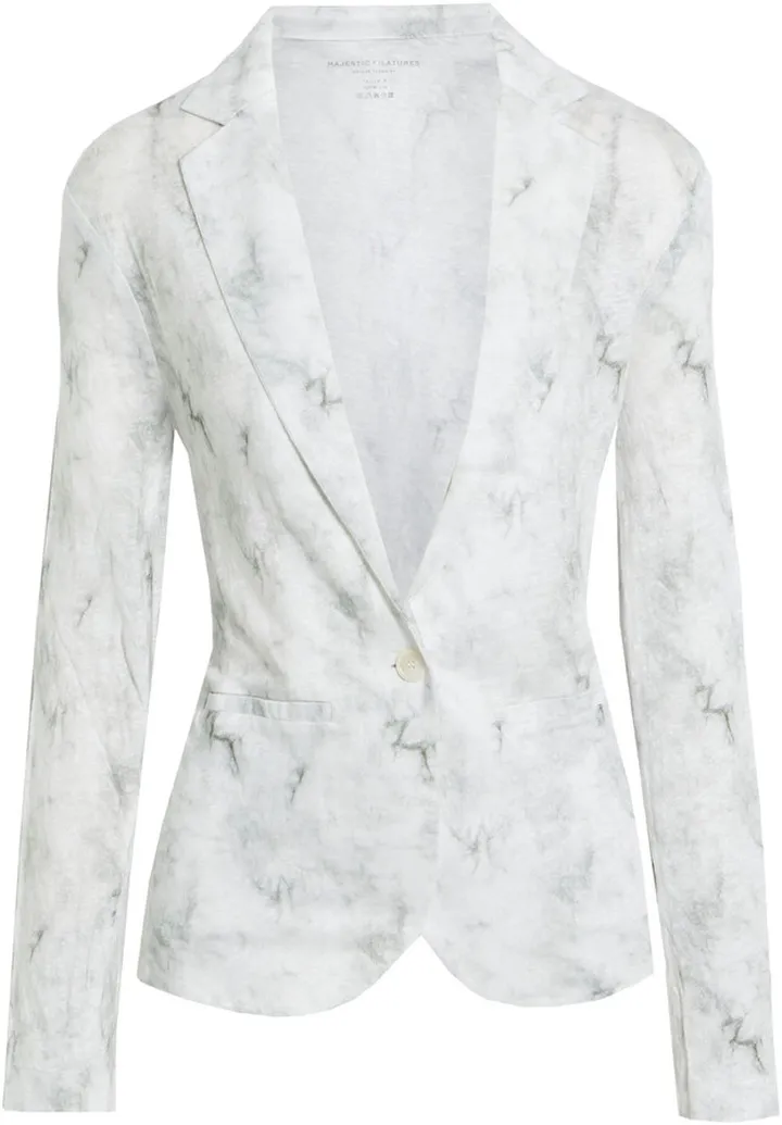 Tie-dyed slub linen-jersey blazer