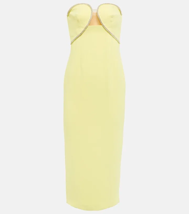 Embellished strapless midi dress