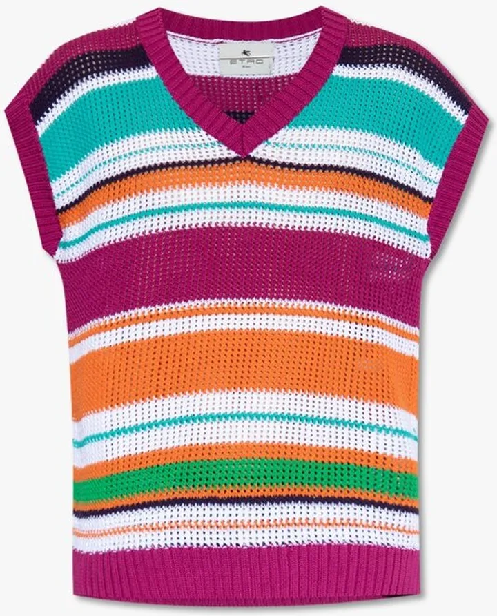 Etro Striped V-Neck Vest