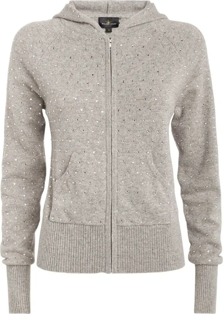 William Sharp Cashmere Crystal-Embellished Hoodie