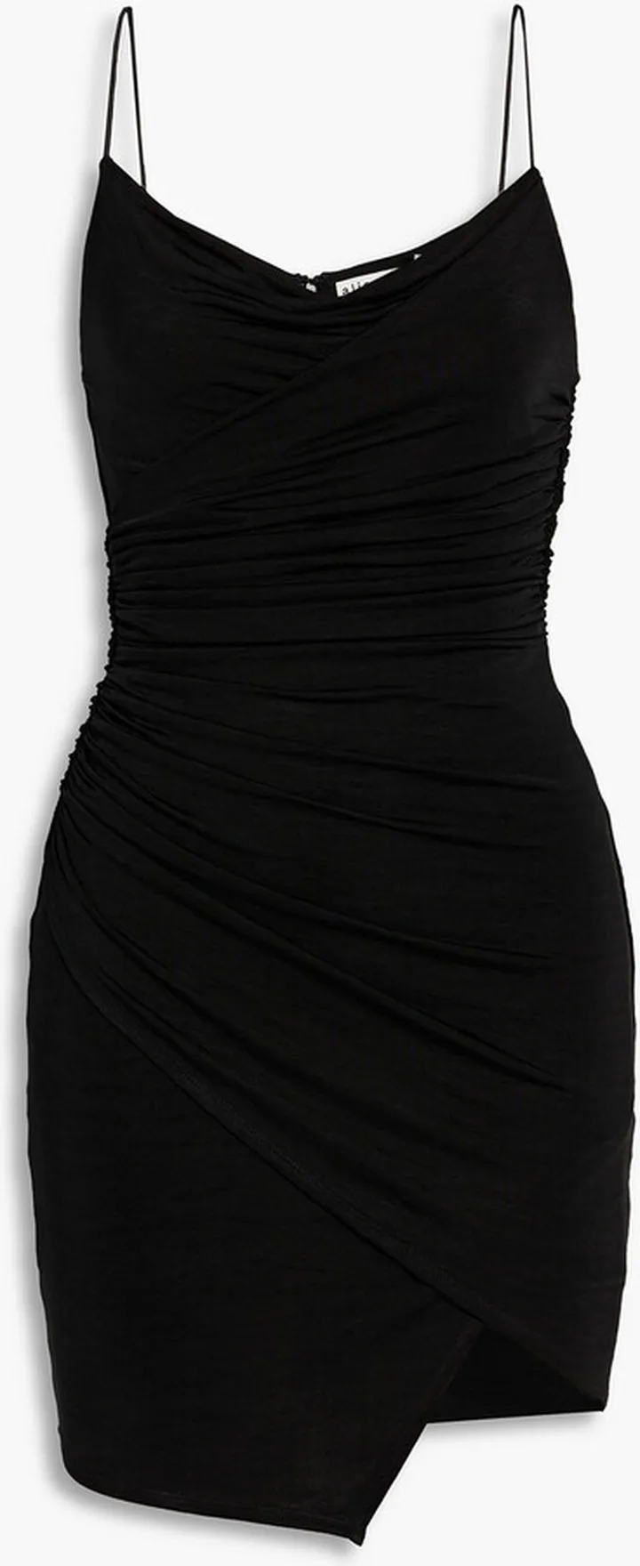 Katey wrap-effect ruched jersey mini dress