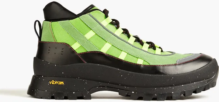 Leather and suede hiking boots