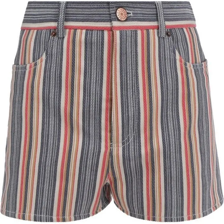 See By Chloé Striped Jacquard Denim Shorts