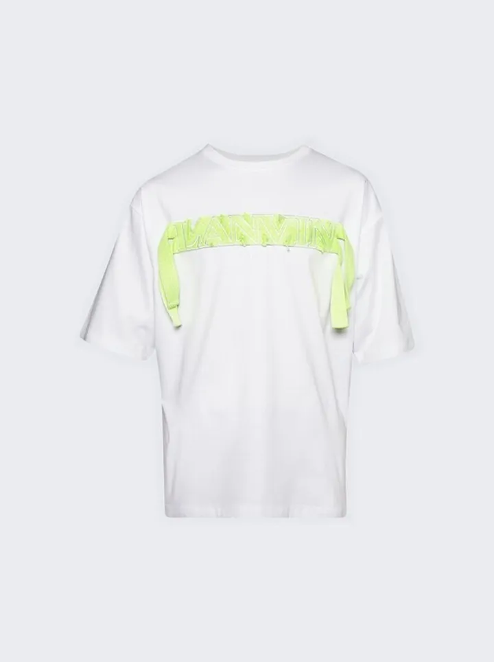 Curb Embroidered T-Shirt Optic White and Green