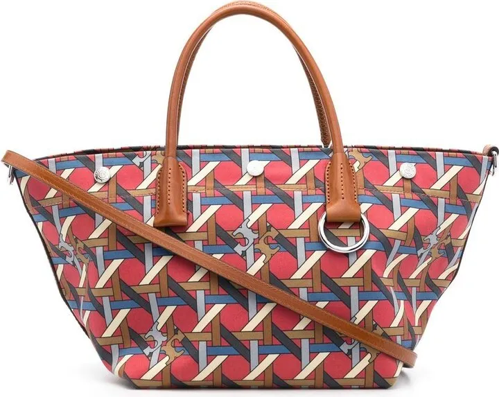 Geometric-Print Tote Bag