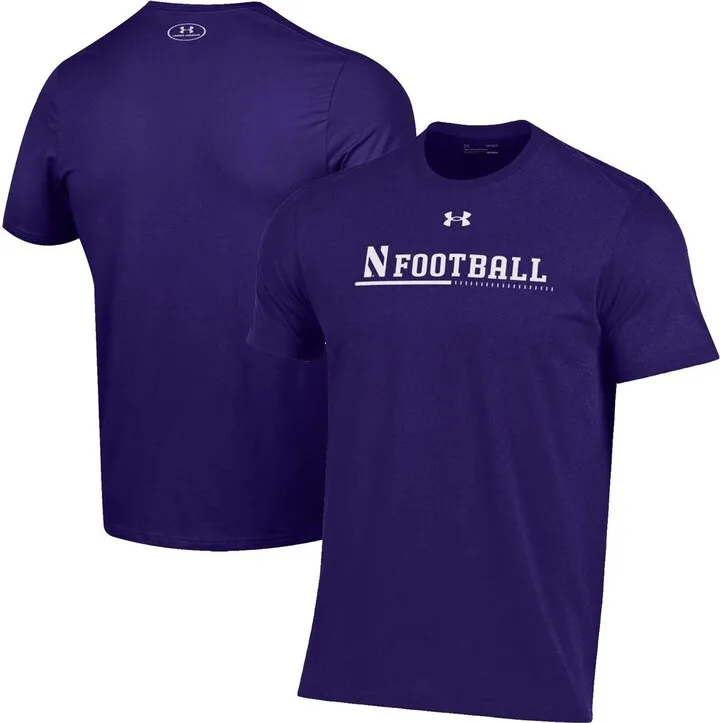 Men's Under Armour Purple Northwestern Wildcats 2022 Sideline Football Performance Cotton T-shirt