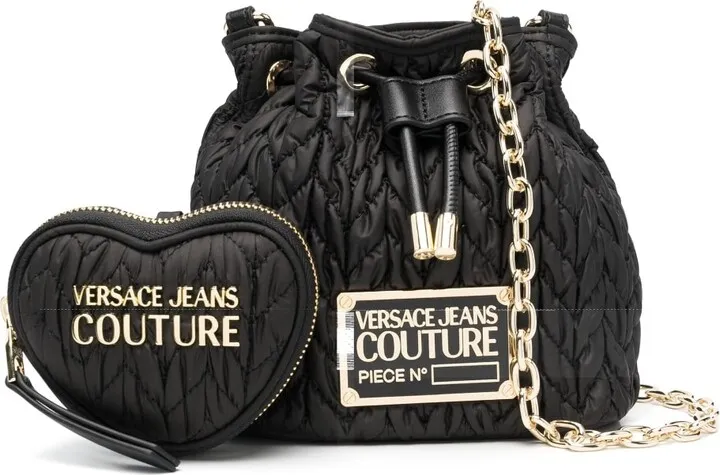 Logo-Plaque Quilted Bucket Bag