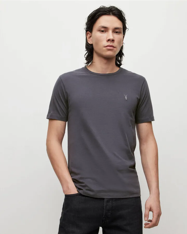Brace Crew Brushed Cotton T-Shirt - Amethyst Blue