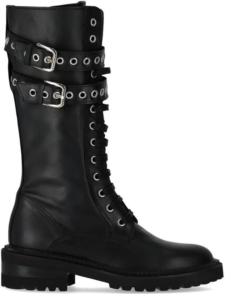 Via Roma 15 Malibu Black Combat Boot
