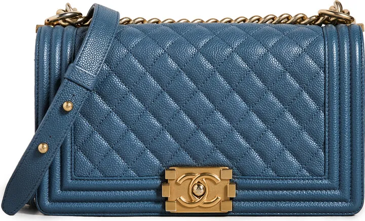 What Goes Around Comes Around Chanel Blue Caviar Boy Medium Bag