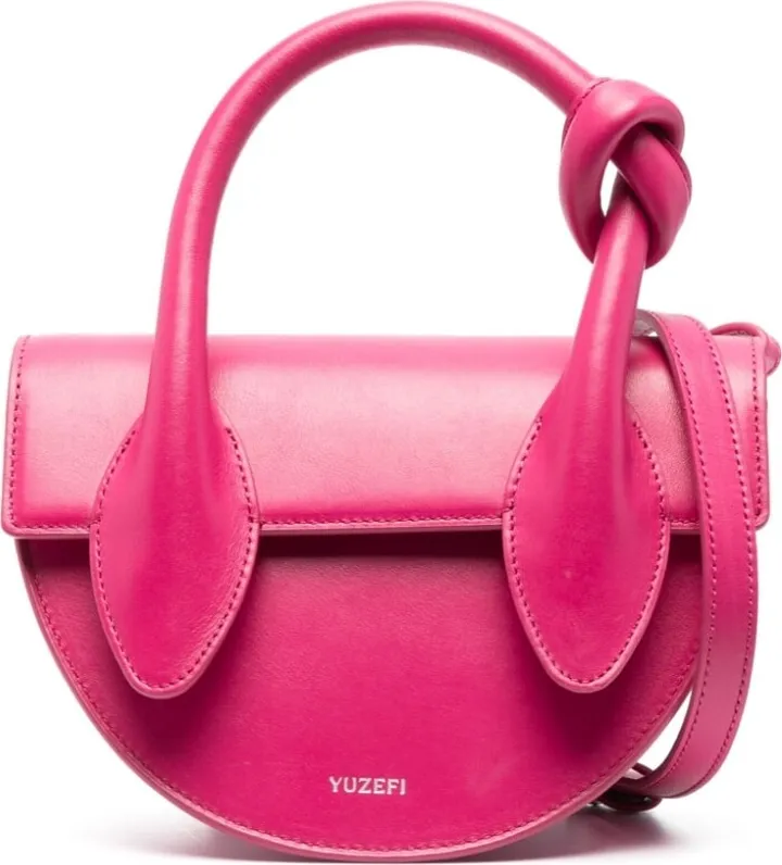 Pretzel leather tote bag