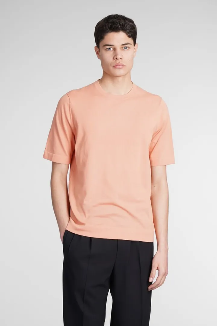 T-shirt In Orange Cotton