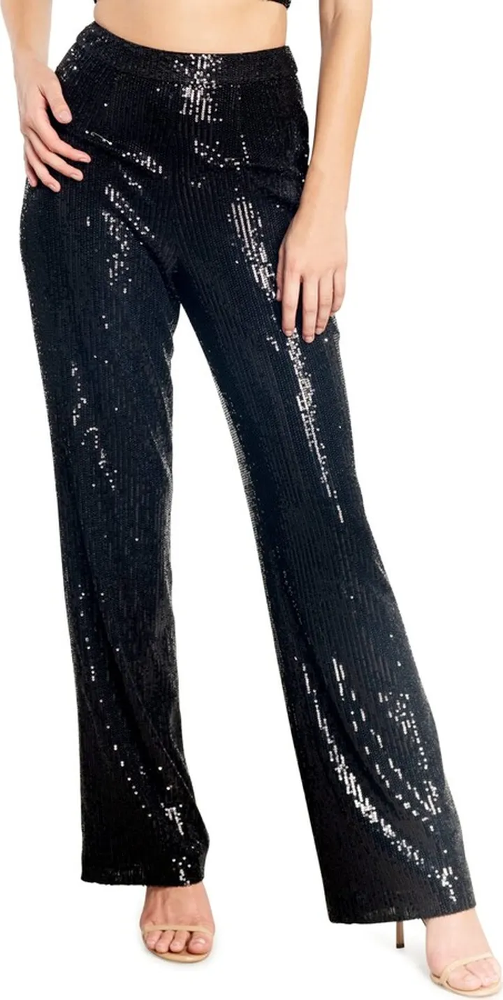 Dress the Population Women's Dina Sequin Classic Pant