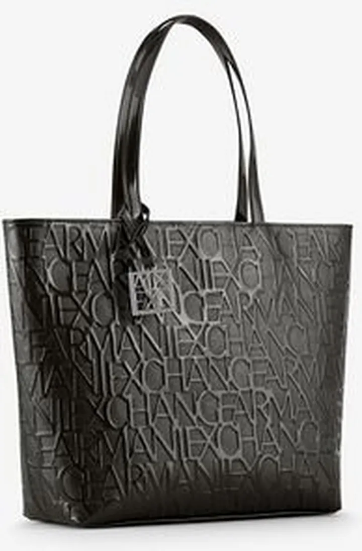 Embossed zip top tote bag