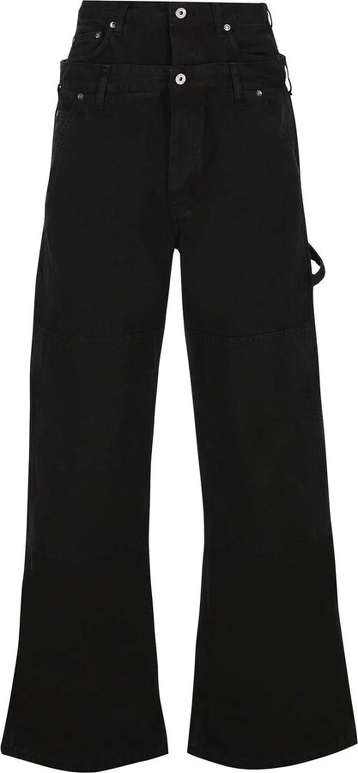 Logo Patch Wide Leg Jeans