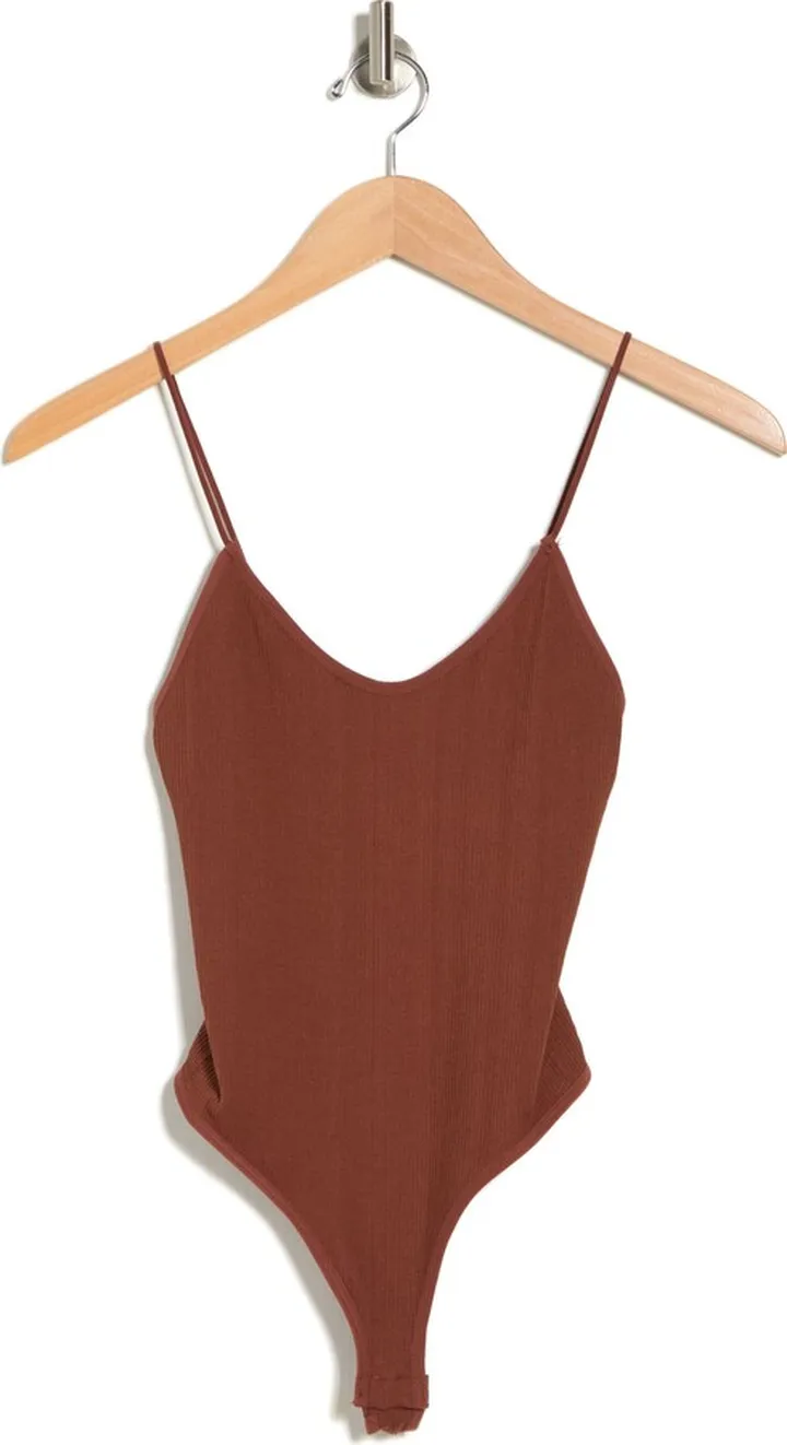Bungee Strap Rib Thong Bodysuit