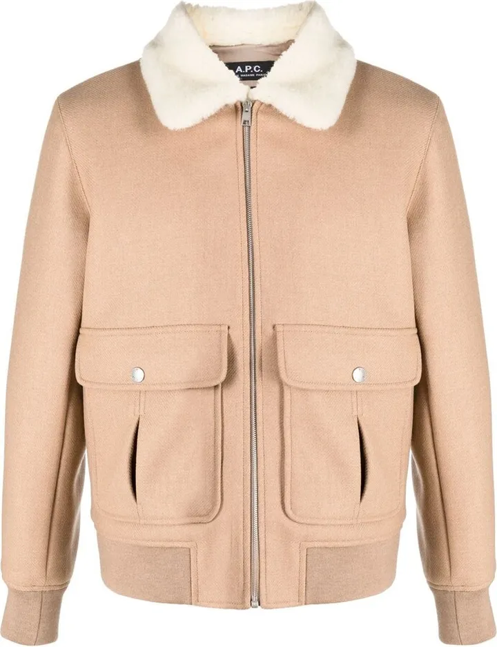 Faux Fur-Shearling Bomber Jacket