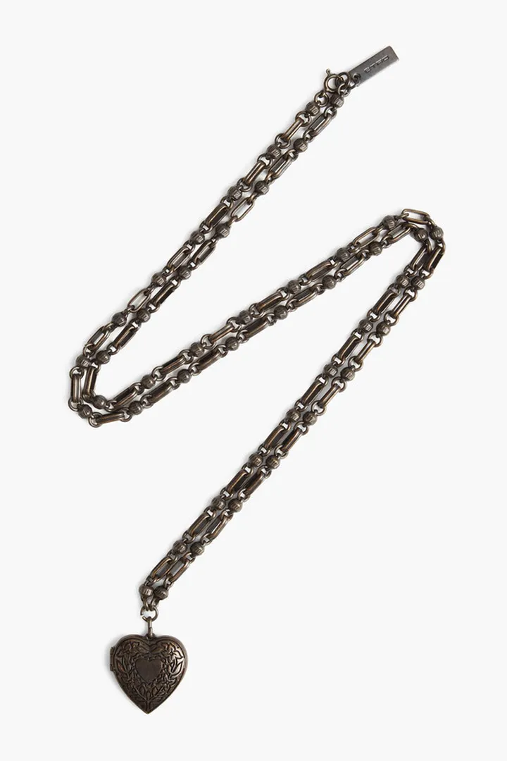 Oxidized silver-tone necklace
