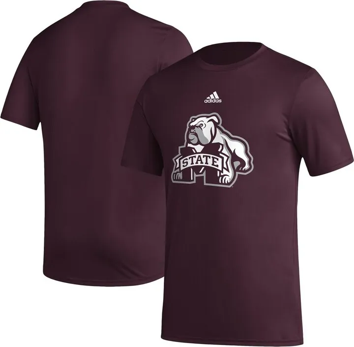 Men's adidas Maroon Mississippi State Bulldogs Basics Secondary Pre-Game Aeroready T-shirt