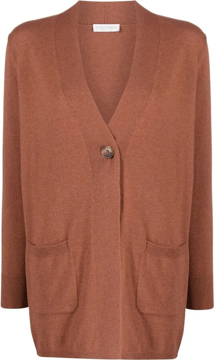 V-neck long-sleeve cardigan