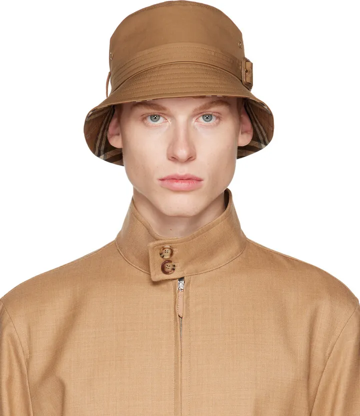 Burberry Tan Belted Bucket Hat
