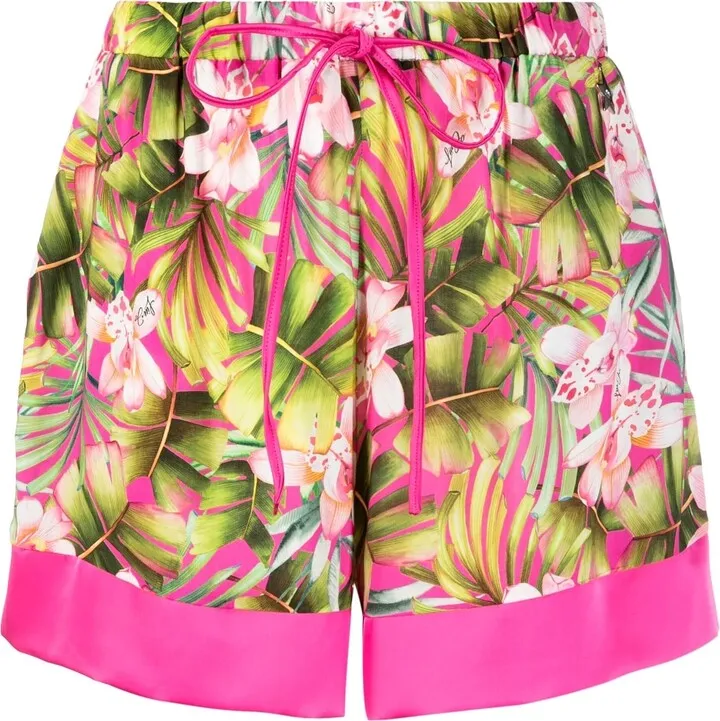 Floral Print Satin Shorts