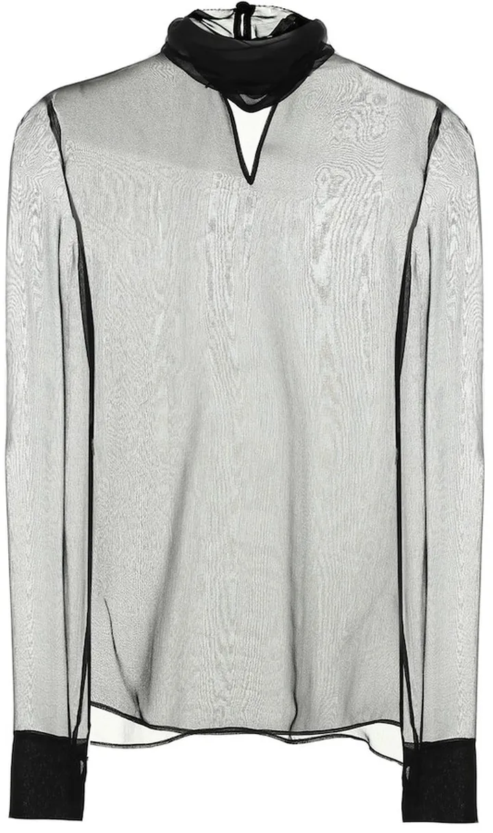 Valentino silk chiffon turtleneck top