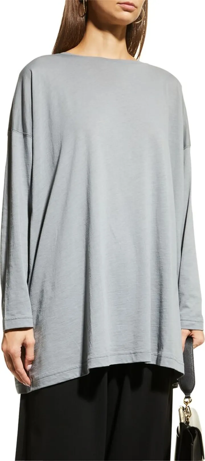 Long-Sleeve Boat-Neck Tee