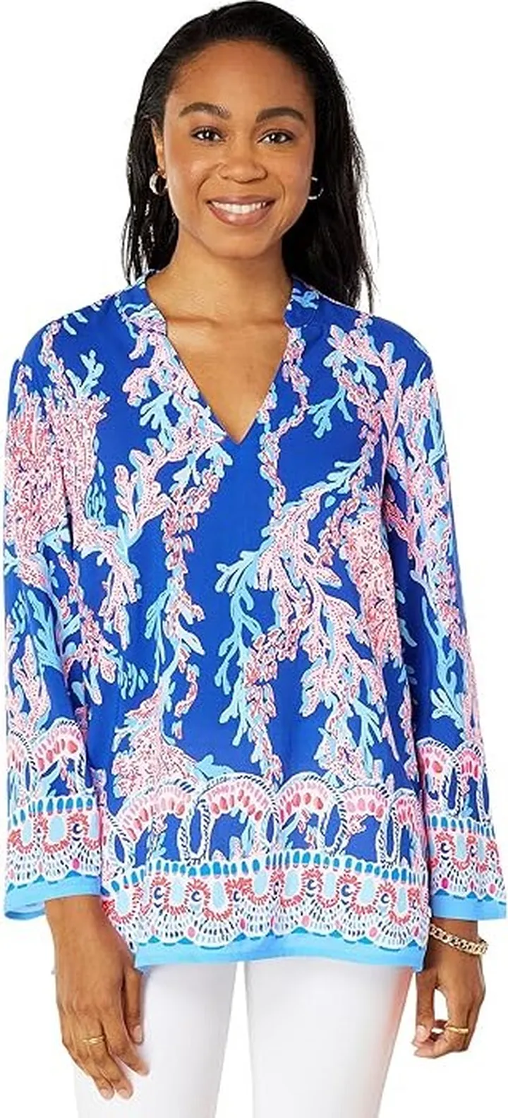 Lilly Pulitzer Luna Bay Tunic (Borealis Blue Swim On Over) Women's Clothing