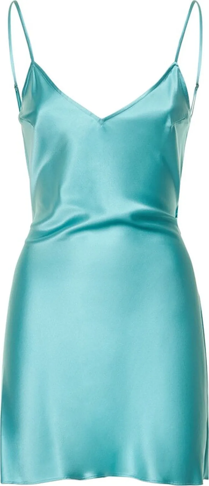 Crystal silk satin low back mini dress