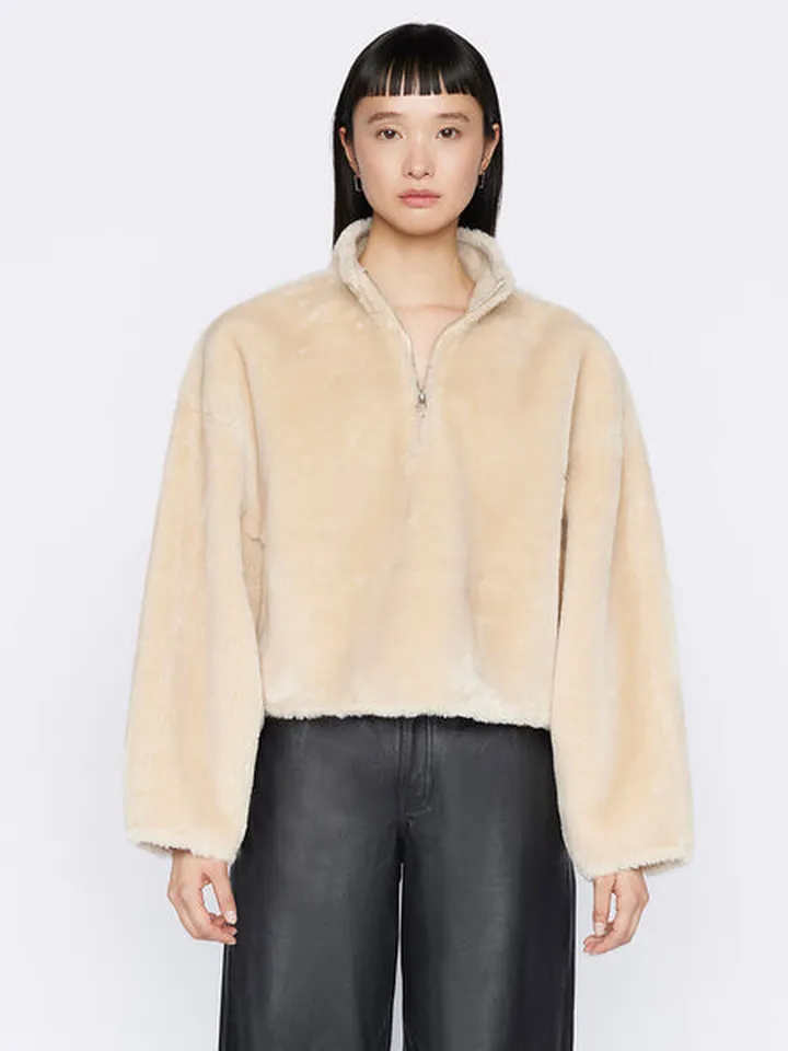 Faux Fur Popover Taupe