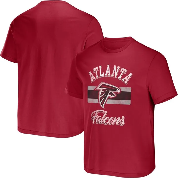 Men's Nfl x Darius Rucker Collection by Fanatics Red Atlanta Falcons Stripe T-shirt