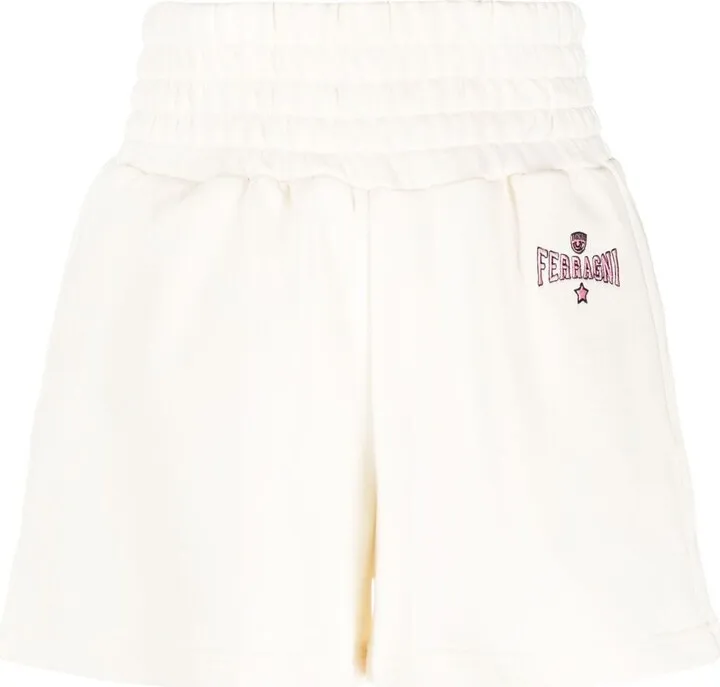 Elasticated-Waistband Cotton Shorts