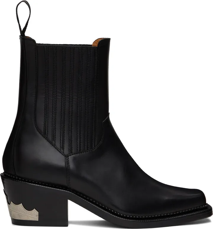 Toga Virilis Black Hardware Chelsea Boots