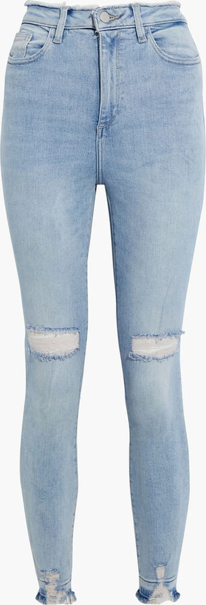 Chrissy cropped distressed high-rise skinny jeans