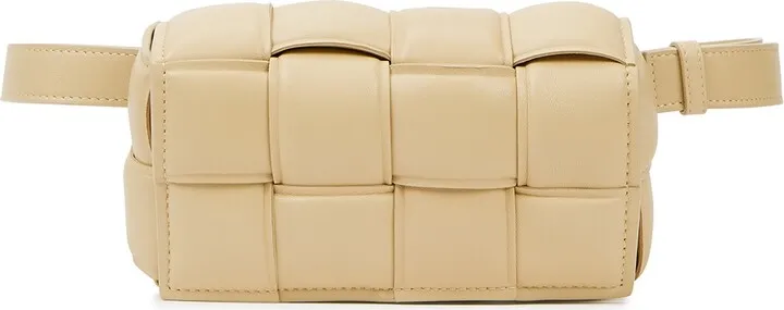 Bottega Veneta Padded Cassette Intrecciato Sand Leather Belt Bag