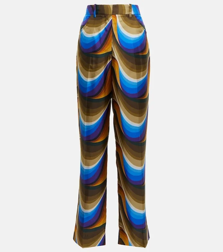 Silk straight pants